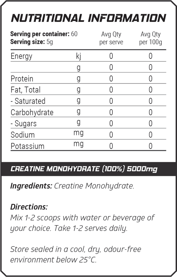 Creatine Monohydrate - 60 Day Supply